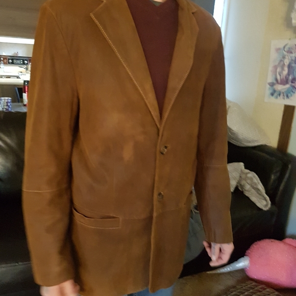 Linea uomo leather dress coat. - Picture 7 of 7